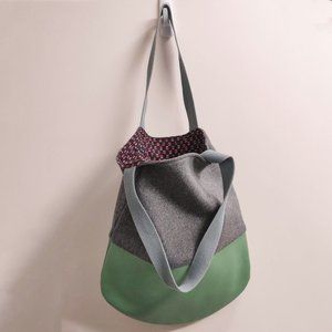 Wool & Leather Tote - Bits and Totes